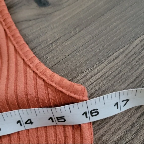 PrettyLittleThing Rust Ribbed Tank Top - Picture 6 of 6